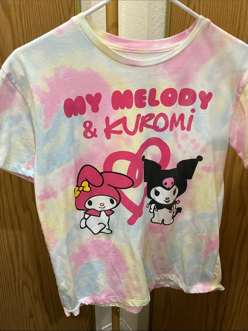Sanrio My Melody & Kuromi Tie-Dye Graphic Tee - Pink, Blue, Yellow